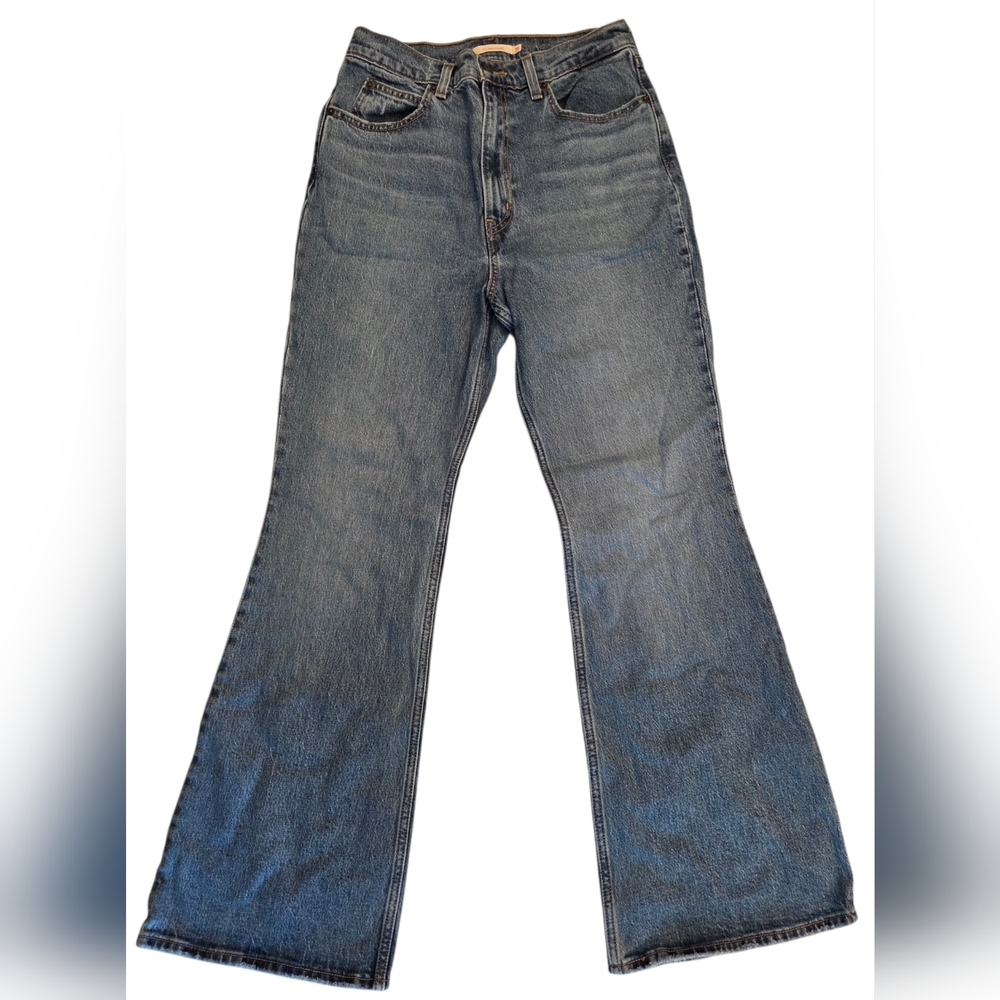 Levis Jeans Womens 29X32 Blue Denim Pants 726 Flare High Rise Stretch Boho 70s